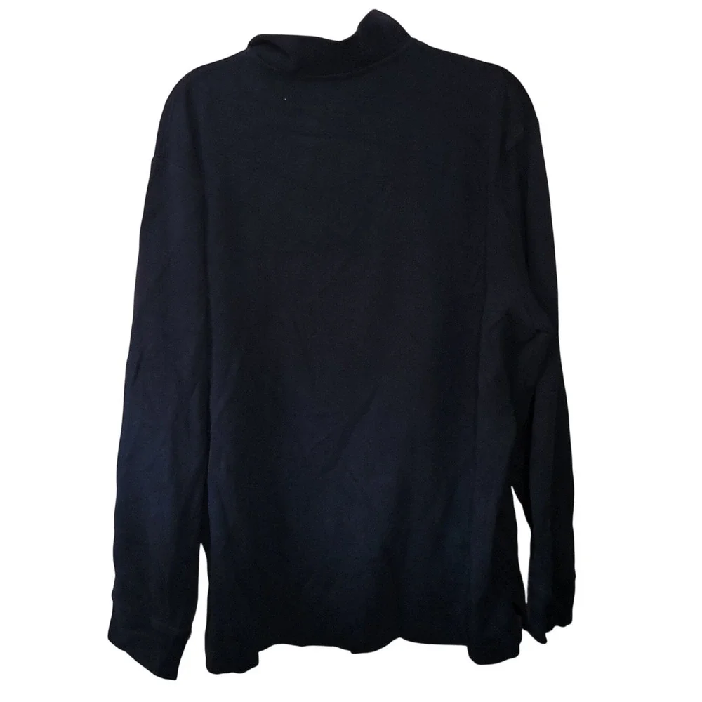 Polo Ralph Lauren Mens XL Navy Blue Estate Rib Quarter Zip Pullover Sweater Prep